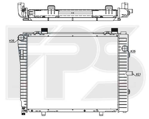 Радіатор Охолодження Mercedes-Benz C-Class 1993-2000, 2025005103, 2025005203, A2025005103, A2025005203