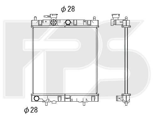 Радіатор Охолодження Nissan Micra 1992-2002, 214101F515, 214101F520, 2141041B00, 214106F600, 2141097B00, 2141097B15, 2141098B00, 2141098B15, 214601F520, 214601F521, 2146097B00, 2146097B15