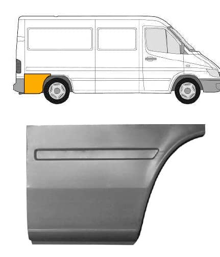 Ремчастина Металева Задня Права Mercedes-Benz Sprinter 1995-2000
