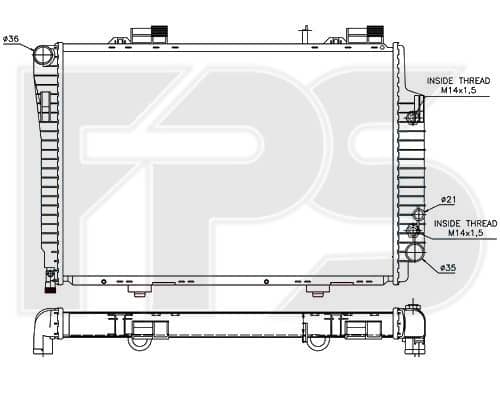 Радіатор Охолодження Mercedes-Benz C-Class 1993-2000, 2025006403, A2025006403
