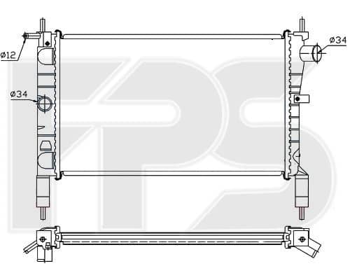 Радіатор Охолодження Opel Astra 1991-1997, 1300112, 1300113, 1300140, 1300154, 90325151, 90412252, 90421903, 90421906, 90467723, 90469375