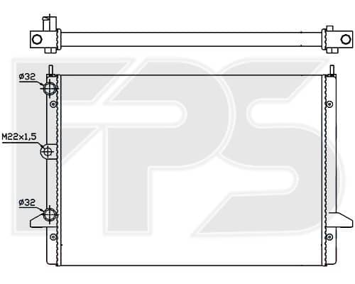 Радіатор Охолодження Volkswagen Sharan 1995-2000, 1022614, 7211894, 7258108, 7M0121253D, 95VW8005BB, 97VW8005AA