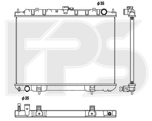 Радіатор Охолодження Nissan X-Trail 2001-2007, 214108H800, 214108H801, B14108H801