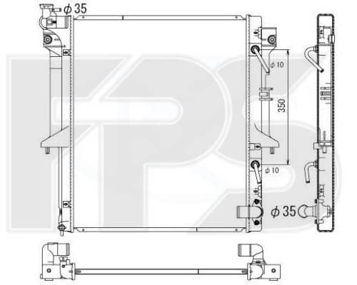 Радіатор Охолодження Mitsubishi L200 2005-2015, 1350A182, 1350A182K, 1350A183, 1350A183K, 1350A314, 1350A315, 1350A346, 1350A348, 1350A349, 1350A480, 1350A927, MN135117
