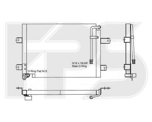 Радіатор кондиціонера Suzuki Vitara 1988-1999, 9531060A50, 9531060A51, 9531067A01, 96061214