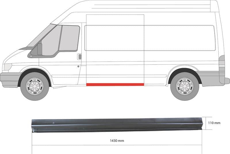 Ремчастина Металева Передня Ліва Ford Transit 2000-2006