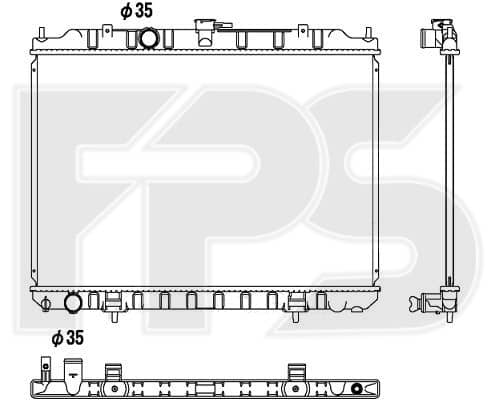 Радіатор Охолодження Nissan X-Trail 2001-2007, 214108H900, 21410EQ30A, 21410EQ30B