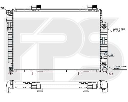 Радіатор Охолодження Mercedes-Benz E-Class 1995-1999, 2025002203, 2025006703, A2025002203, A2025006703