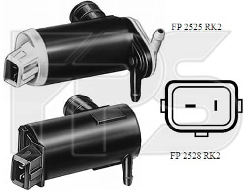 Двигун Омивача Передній Правий Ford Courier 1989-1996, 1 652 613, 6 164 937, 6 175 672, 7 003 178, 87AB17K624AB, 87AB17K624AC, 93BB17K624BA, 1E0067672, 1E00-76-672