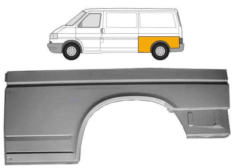 Ремчастина Металева Задня Права Volkswagen Transporter 1990-2003
