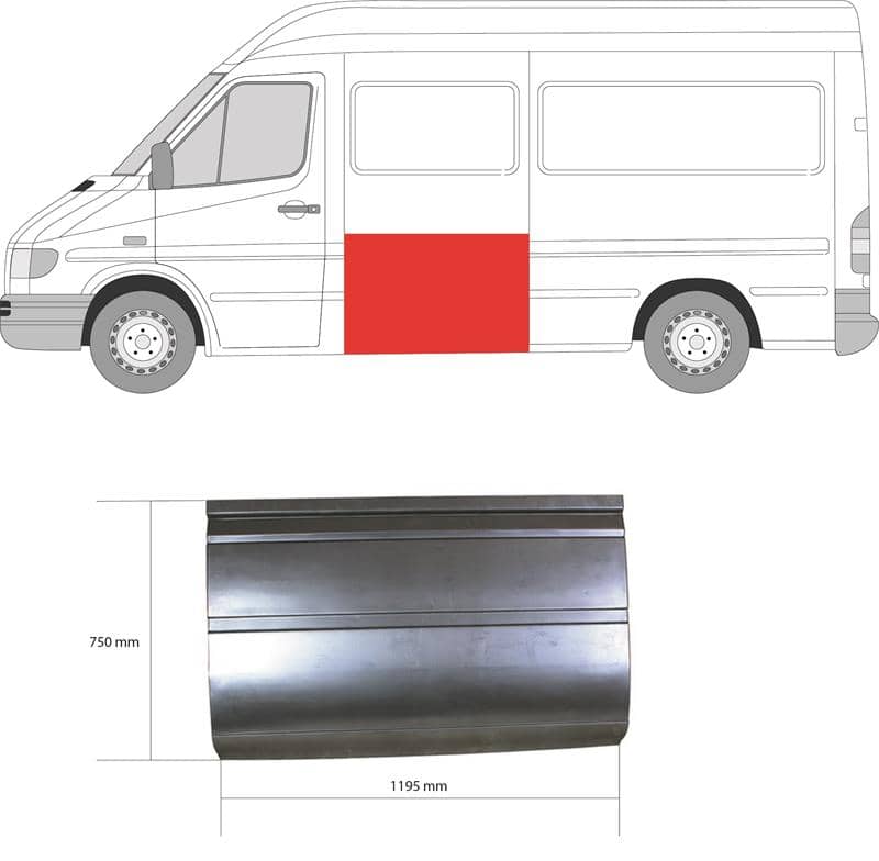 Ремчастина Металева Передня Ліва Mercedes-Benz Sprinter 1995-2000