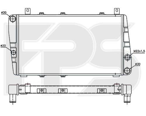 Радіатор Охолодження Skoda Favorit / Forman 1988-1995, 115610500, 115610501, 115610502, 6U0121251