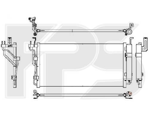 Радіатор кондиціонера Hyundai Sonata 2001-2005, 9760638004