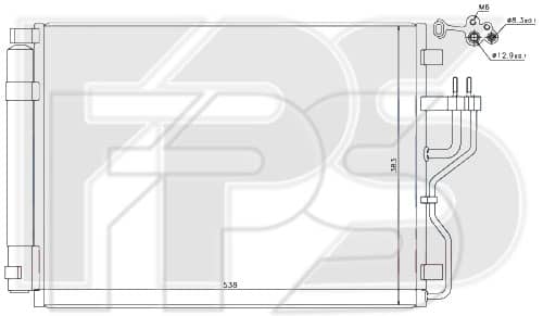Радіатор кондиціонера Hyundai ix35 2010-2015, 976062S000, 976062S001