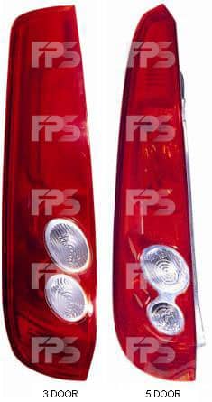 Ліхтар Задній Задній Правий Ford Fiesta 2006-2008, 1363431, 1376433, 1380502, 1383636, 1432267, 1437625, 6S6113A602AA, 6S6113A602AC, 6S6113A602AD, 6S6113A602AE, 6S6113A602AF, 6S6113A602AG