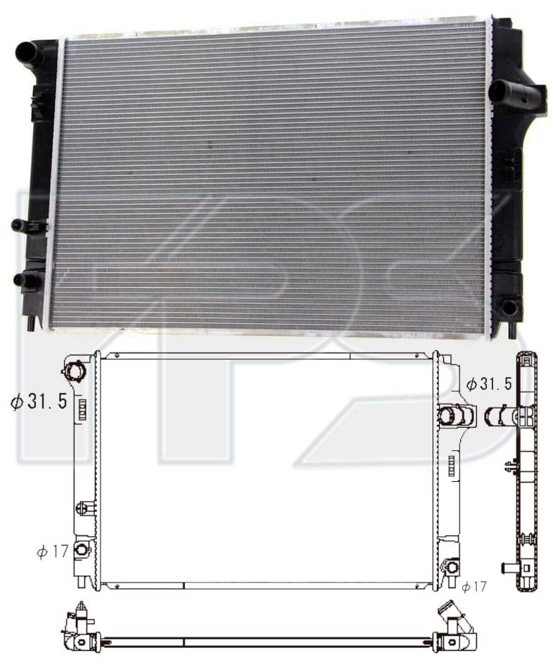 Радіатор Охолодження Toyota Yaris 2011-2014, 1640021330, 1640021331