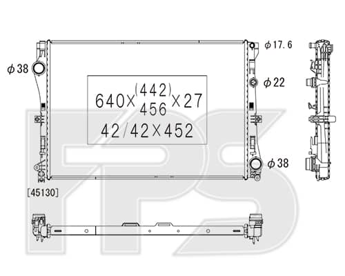 Радіатор Охолодження Mercedes-Benz E-Class 2016-2023, 0995002103, 0995007303, A0995002103, A0995007303