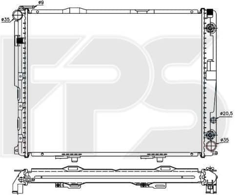 Радіатор Охолодження Mercedes-Benz 124 1984-1996, 1245002202, 1245002302, 1245008103, A1245002202, A1245002302, A1245008103