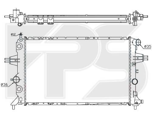 Радіатор Охолодження Opel Astra 1998-2009, 009202501, 1300191, 1300198, 1300215, 90570732, 9119484, 91925578, 9193268