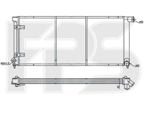 Радіатор Охолодження Volkswagen Golf 1983-1991, 191121253A, 191121253F, 191121253G