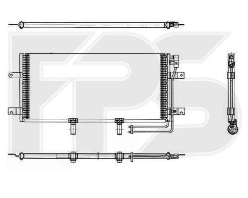 Радіатор кондиціонера Volkswagen Transporter 1990-2003, 7D0820411, 7D0820413