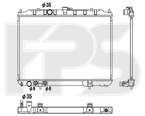 Радіатор Охолодження Nissan X-Trail 2001-2007, 214608H900, 214609H200, 21460AE100, 21460EQ30A, 21460EQ30B