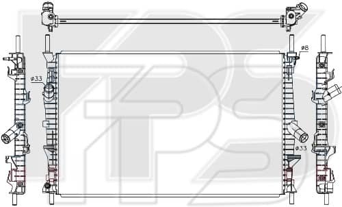 Радіатор Охолодження Ford Transit 2014+, 1771533, 1776889, 1789645, 1898101, BK218005CA, BK218005CB, BK218005CC, MEBK218005CC