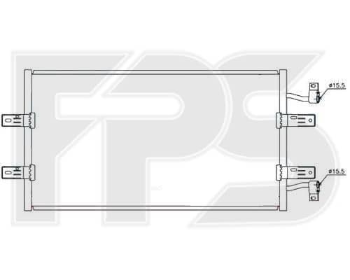 Радіатор кондиціонера Opel Vivaro 2007-2014, 2765000Q0D, 2765000Q0H, 4417651, 4418531, 8200465480, 8200465489, 8200774211, 93657126, 93857126, 93861172, 8660003441
