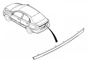 Полоска Пластикова Задня Права Chevrolet Aveo 2006-2011