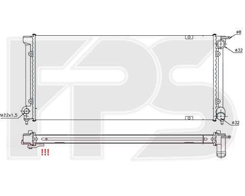 Радіатор Охолодження Volkswagen Golf 1983-1991, 191121251B, 191121251C, 191121251F, 191121253, 191121253B, 191121253J