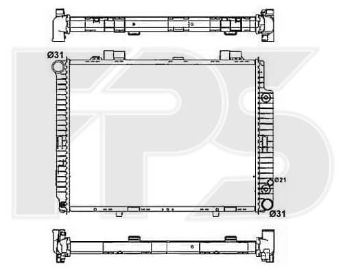 Радіатор Охолодження Mercedes-Benz E-Class 1995-1999, 2105004503, 2105004603, 2105005203, 2105005303, 2105006003, 2105006103, 2105006203, A2105004503, A2105004603, A2105005203, A2105005303, A2105006003, A2105006103, A2105006203