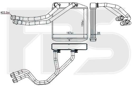 Радіатор Пічки Fiat Doblo 2010-2015, 1618484, 95514452, 95518093, 1618519