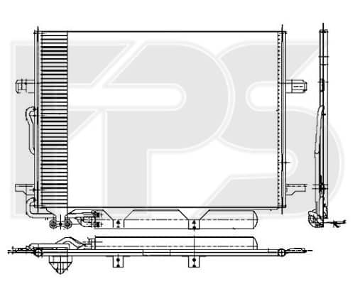 Радіатор кондиціонера Mercedes-Benz E-Class 2002-2006, 2115000154, 2115000254, 2115000654, 2115001154, 211500115464, 2115001254, 2115001854, A2115000154, A2115000254, A2115000654, A2115001154, A211500115464, A2115001254, A2115001854