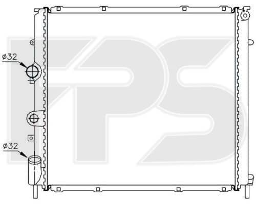 Радіатор Охолодження Renault Kangoo 1997-2003, 7700304932, 7700312858, 7701352898, 8200140972, 8200747214