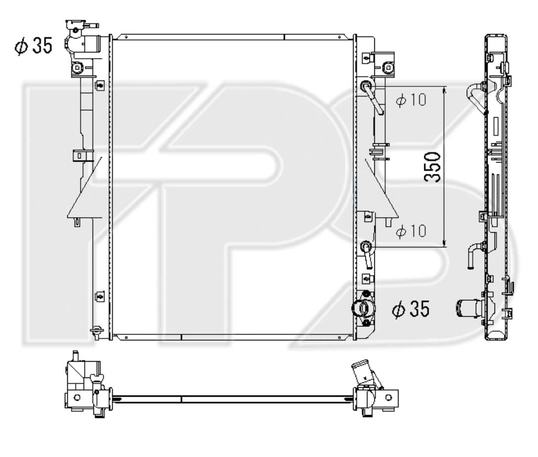 Радіатор Охолодження Mitsubishi L200 2018-2023, 1350A809, 6000605264