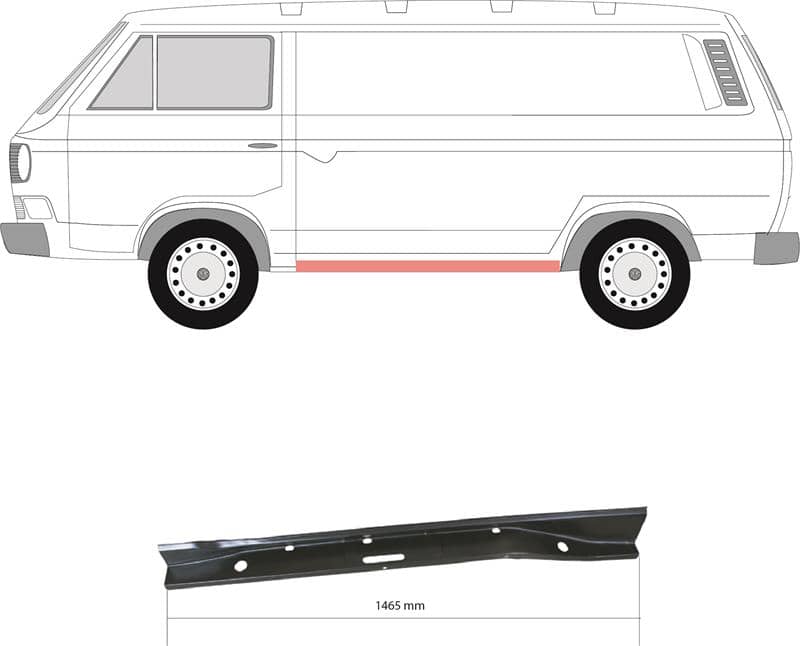 Ремчастина Металева Передня Ліва Volkswagen Transporter 1980-1991