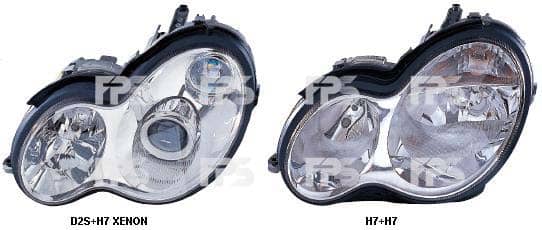 Фара Передня Передня Права Mercedes-Benz C-Class 2000-2007, 2038201261, 2038201859, 2038203659, 2038203861, 2038260291, A2038201261, A2038201859, A2038203659, A2038203861, A2038260291