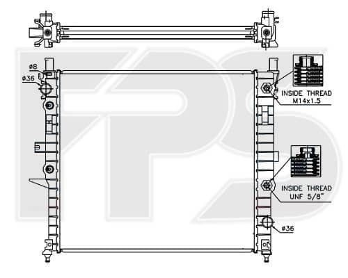 Радіатор Охолодження Mercedes-Benz Ml-Class 1997-2005, 1635000003, 1635000303, 1635000404, 1635002204, A1635000003, A1635000303, A1635000404, A1635002204