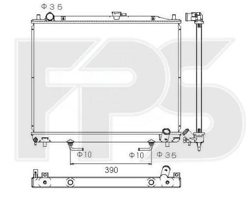 Радіатор Охолодження Mitsubishi Pajero 2000-2002, 1350A154, 1350A155, 1350A304, 1350A305, MR404689, MR404690, MR431818, MR529225, MR968055, MR968059, MR968129, MR968133, MR968285, MR968289, MR968748