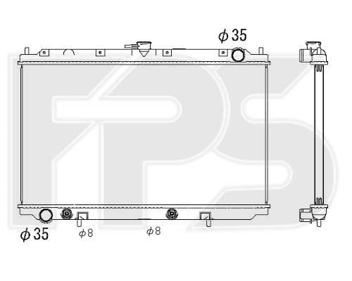 Радіатор Охолодження Nissan Primera 1996-1999, 214602F300, 214602F302, 214609F510, 214609F511