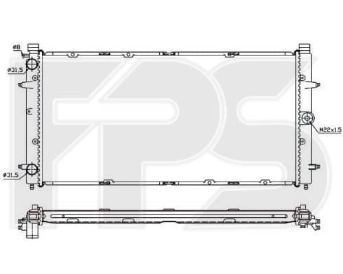 Радіатор Охолодження Volkswagen Transporter 1990-2003, 701121253D, 701121253E, 701121253F, 701121253K, 701121253M