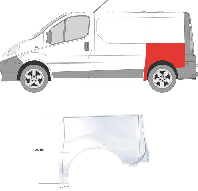 Ремчастина Металева Задня Ліва Nissan Primastar 2002-2007