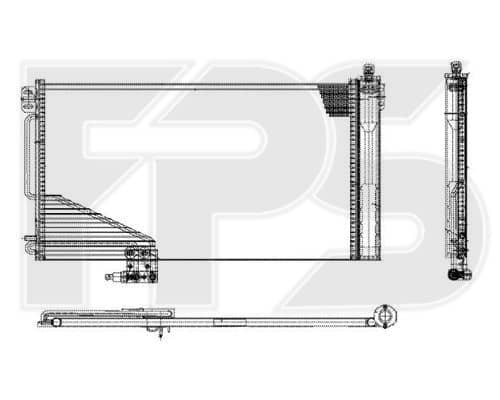 Радіатор кондиціонера Mercedes-Benz C-Class 2000-2007, 2035000054, 2035000554, 2035000954, 2035001254, 2035001754, A2035000054, A2035000554, A2035000954, A2035001254, A2035001754