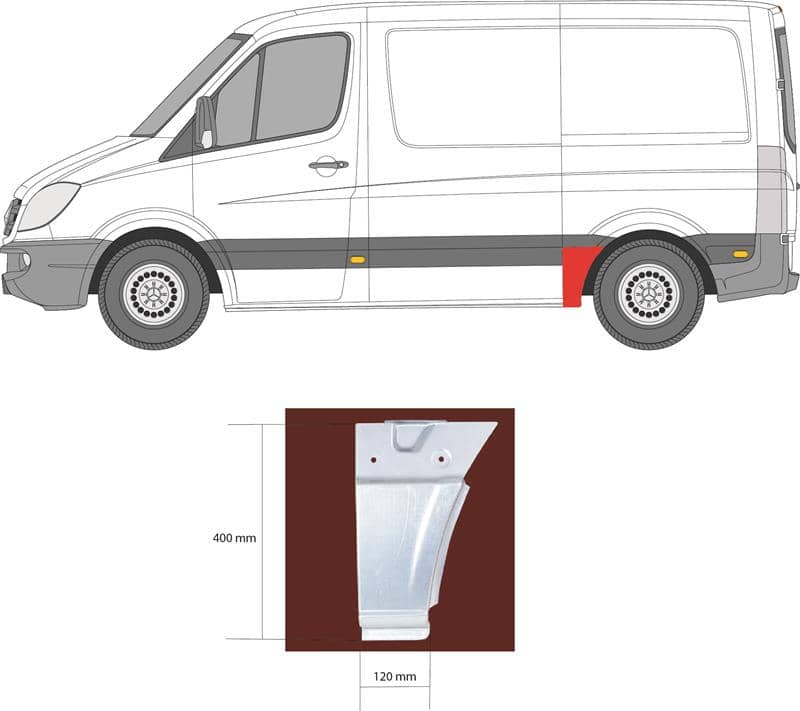 Ремчастина Металева Передня Ліва Mercedes-Benz Sprinter 2006-2013, 9066375209, A 906 637 52 09, 2E1 809 157