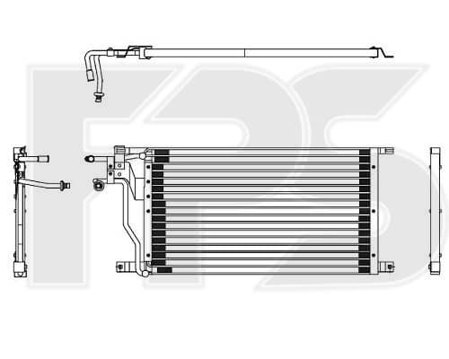 Радіатор кондиціонера Ford Transit 1992-1995, 1048881, 1055288, 1120156, 1211260, 1423858, 6992616, 95VW19710AB, 95VW19710AC, 95VW19710BA, 98VW19710AA, 98VW19710AB, 98VW19710AC, 98VW19710BA, 98VW19710BB, 98VW19710BC