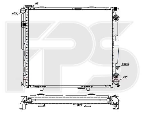 Радіатор Охолодження Mercedes-Benz 124 1984-1996, 1245001802, 1245002002, 1245007603, 1245007803, A1245001802, A1245002002, A1245007603, A1245007803