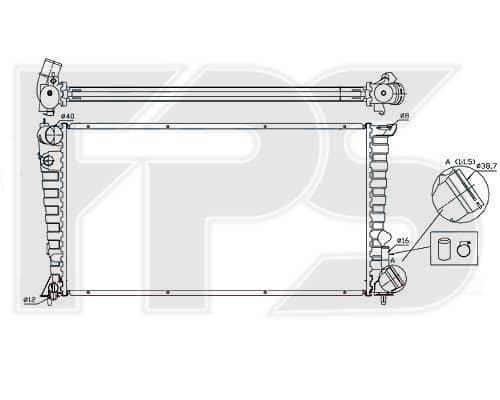 Радіатор Охолодження Citroen Berlingo 1997-2002, 133041, 133055, 133058, 1330C9, 1330E1, 1330E2, 1331CW, 1331EK, 1331EL, 1331Y6, 1331Y7, 1331Y8, 1331Y9, 1331Z0, 1331Z1, 1331Z2, 1331Z4, 1331Z5, 1331ZT, 1331ZV, 9627507480, 96324662, 9632466280, 96347973, 1330K7