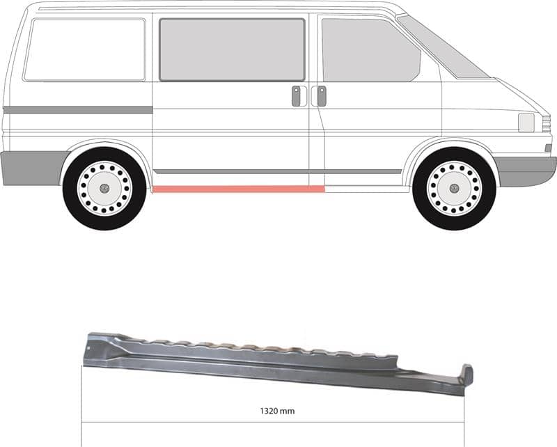 Ремчастина Металева Передня Права Volkswagen Transporter 1990-2003