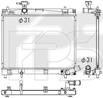 Радіатор Охолодження Toyota Yaris 2011-2014, 164000Y060, 1640047090, 1640047100, 1640047141