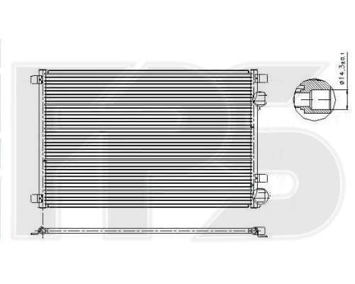 Радіатор кондиціонера Renault Megane 2003-2006, 8200115543, 8200223000, 8660002501, 8671017589